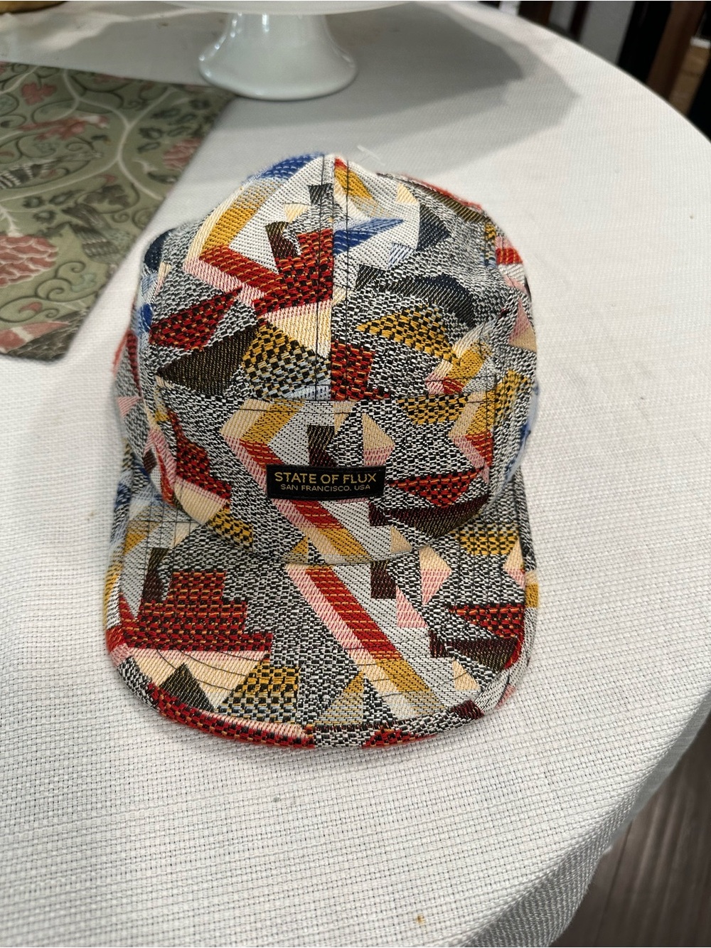 Women's Multicolor Geometric Patchwork Cap
